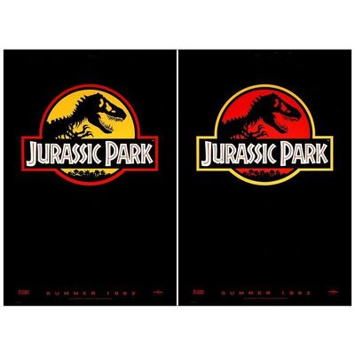 Lot # 714: JURASSIC PARK - One-Sheets, DS (2) (27" x 40"); Advance; Very Fine+ Rolled