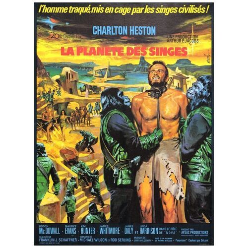 Lot # 722: PLANET OF THE APES - French Moyenne (23" x 30"); Very Fine+ on Linen