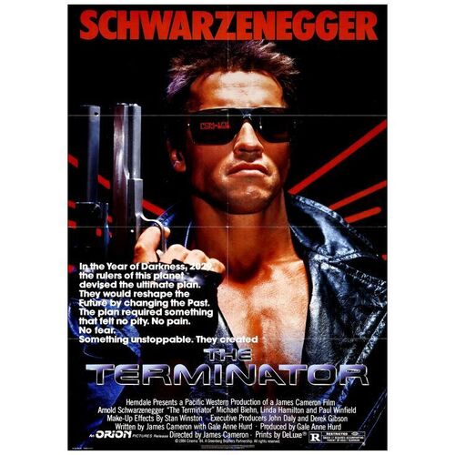 Lot # 730: THE TERMINATOR - One-Sheet (27" x 40"); Near Mint Folded, Full-Bleed