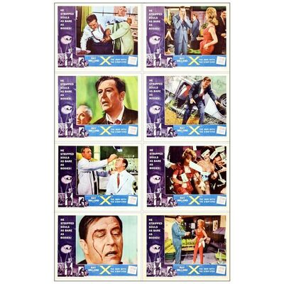 Lot # 733: X: THE MAN WITH X-RAY EYES - Lobby Card Set (8) (11' x 14"); Mint