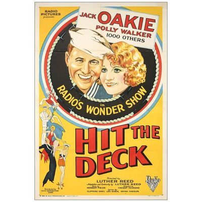 Lot # 744: HIT THE DECK - One-Sheet (27" x 41"); Stone Litho; Very Good+ Paper Backed