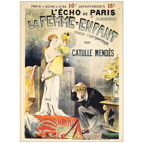 Lot # 750: L'ECHO DE PARIS COMMENCE LA FEMME-ENFANT - French Grande (37.5" x 51.5"); Very Fine- on Linen
