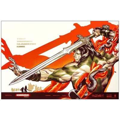 Lot # 765: CONAN THE BARBARIAN - Limited Production Sample Screen Print (36" x 24"); Very Fine+ Rolled