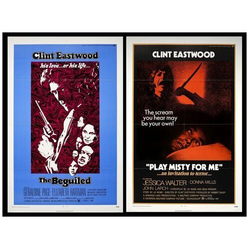 Lot # 778: THE BEGUILED, PLAY MISTY FOR ME - One-Sheet (2) (27" x 41"); Near Mint Folded