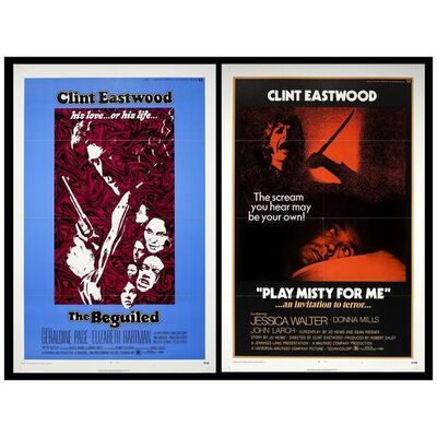 Lot # 778: THE BEGUILED, PLAY MISTY FOR ME - One-Sheet (2) (27" x 41"); Near Mint Folded