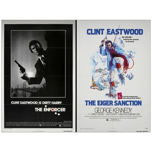 Lot # 782: THE EIGER SANCTION, THE ENFORCER - One-Sheets (2) (27" x 41"); Very Fine+ Folded