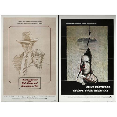 Lot # 784: ESCAPE FROM ALCATRAZ, HONKYTONK MAN - One-Sheets (2) (27" x 41"); Very Fine Folded