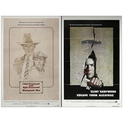 Lot # 784: ESCAPE FROM ALCATRAZ, HONKYTONK MAN - One-Sheets (2) (27" x 41"); Very Fine Folded