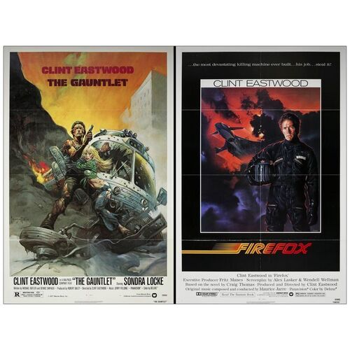 Lot # 787: THE GAUNTLET, FIREFOX - One-Sheets (2) (27" x 41"); Near Mint Folded