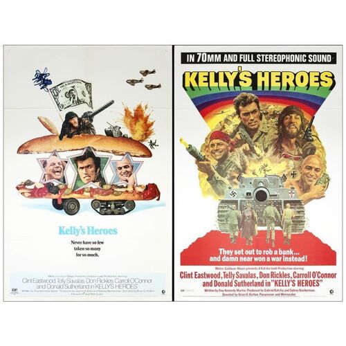 Lot # 790: KELLY'S HEROES - One-Sheets (2) (27" x 41"); Very Fine+ Folded
