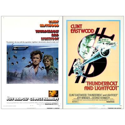 Lot # 798: THUNDERBOLT AND LIGHTFOOT - One-Sheets (2) (27" x 41"); Very Fine- Folded