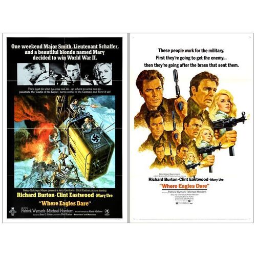Lot # 802: WHERE EAGLES DARE - One-Sheets (2) (27" x 41"); Very Fine+ Folded