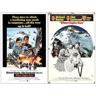 Lot # 803: WHERE EAGLES DARE - One-Sheets (2) (27" x 41"); Fine- Folded