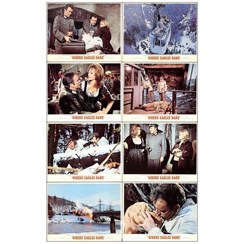 Lot # 804: WHERE EAGLES DARE - Lobby Card Set (8) (11" x 14"); Very Fine