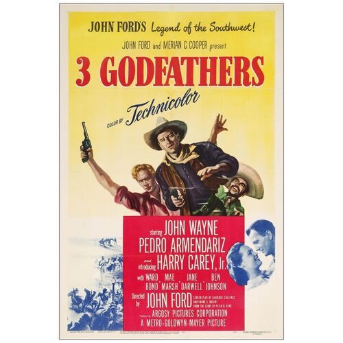 Lot # 806: 3 GODFATHERS - One-Sheet (27" x 41"); Very Fine- on Linen