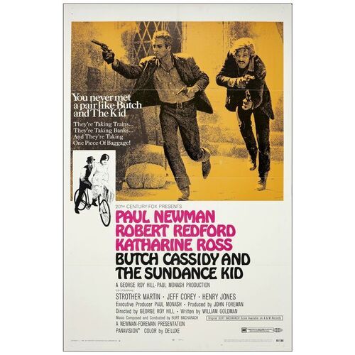 Lot # 807: BUTCH CASSIDY AND THE SUNDANCE KID - One-Sheet (27" x 41"); Style B; Very Fine Folded