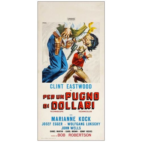 Lot # 811: FISTFUL OF DOLLARS, A - Italian Locandina (13" x 27.5"); Very Fine on Linen