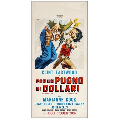 Lot # 811: FISTFUL OF DOLLARS, A - Italian Locandina (13" x 27.5"); Very Fine on Linen