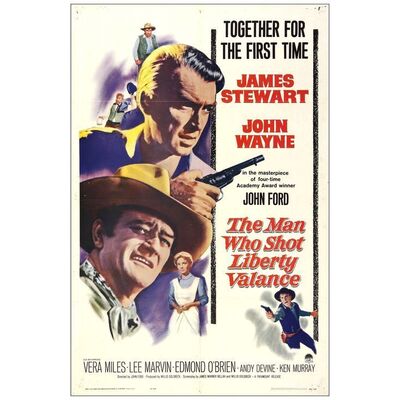 Lot # 816: THE MAN WHO SHOT LIBERTY VALANCE - One-Sheet (27" x 41"); Fine Folded