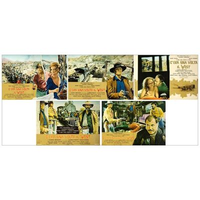 Lot # 817: ONCE UPON A TIME IN THE WEST - Italian Photobustas (5) (26" x 18"); Very Fine- on Linen