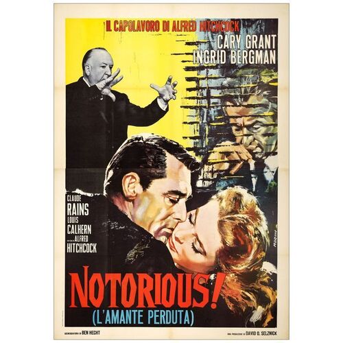 Lot # 828: NOTORIOUS - Italian 4-Fogli (55" x 78"); Very Fine on Linen