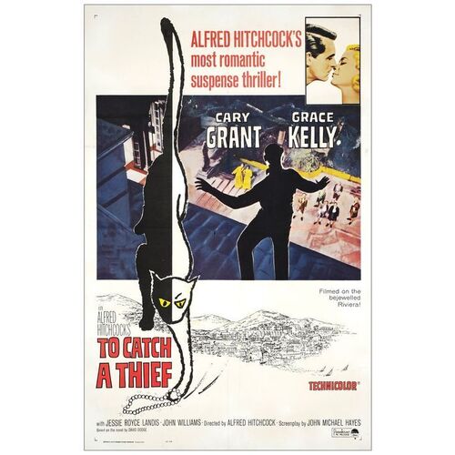 Lot # 832: TO CATCH A THIEF - One-Sheet (27" x 41"); Fine- on Linen