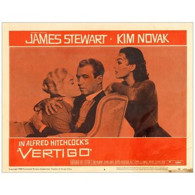 Lot # 833: VERTIGO - Lobby Card (11" x 14"); Very Fine-