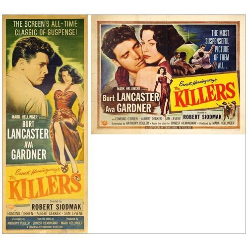 Lot # 853: THE KILLERS - Half Sheet & Insert (22" x 28" & 14" x 36"); Very Good- on Linen & Folded