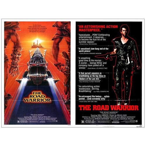 Lot # 858: MAD MAX 2: THE ROAD WARRIOR - One-Sheets (2) (27" x 41"); Reg & Style B; Near Mint Folded