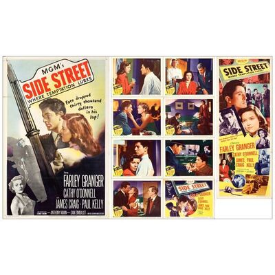 Lot # 860: SIDE STREET - One-Sheet, Insert & Lobby Card Set (8) (14" x 36" & 27" x 41" & 11" x 14"); Fine- Folded