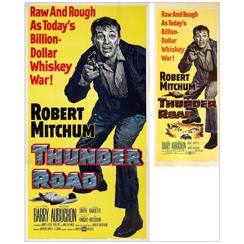 Lot # 865: THUNDER ROAD - Three Sheet & Insert (41" x 79" x 14" x 36"); Very Good+ Folded