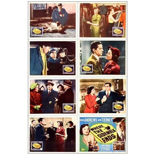 Lot # 873: WHERE THE SIDEWALK ENDS - Lobby Card Set (8) (11" x 14"); Very Fine-