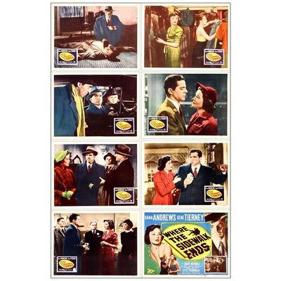 Lot # 873: WHERE THE SIDEWALK ENDS - Lobby Card Set (8) (11" x 14"); Very Fine-