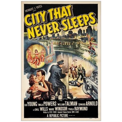 Lot # 879: CITY THAT NEVER SLEEPS - One-Sheet (27" x 41"); Very Fine+ on Linen
