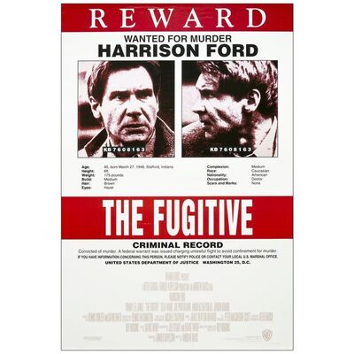 Lot # 881: THE FUGITIVE - One-Sheet (27" x 40"); Recalled International Style; Very Fine+ Rolled, Full-Bleed