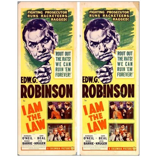 Lot # 883: I AM THE LAW - Inserts (2) (14" x 36"); Very Good+ Rolled
