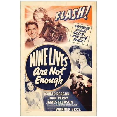Lot # 887: NINE LIVES ARE NOT ENOUGH - One-Sheet (27" x 41"); Fine on Linen