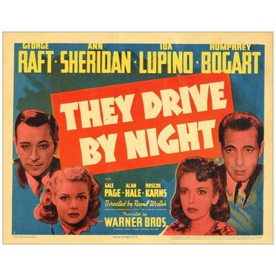Lot # 892: THEY DRIVE BY NIGHT - Title Lobby Card (11" x 14"); Fine+