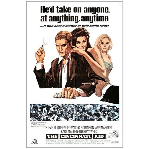 Lot # 899: THE CINCINNATI KID - One-Sheet (27" x 41"); Near Mint Folded