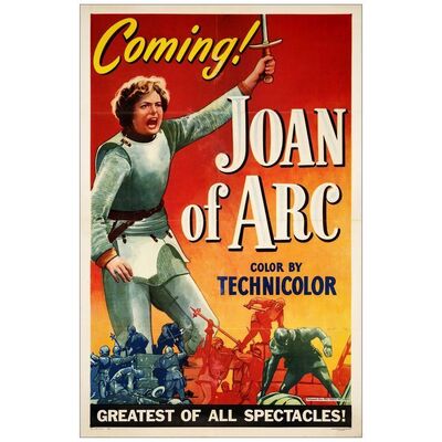 Lot # 908: JOAN OF ARC - One-Sheet (27" x 41"); Advance, Style A; Very Good+ on Linen