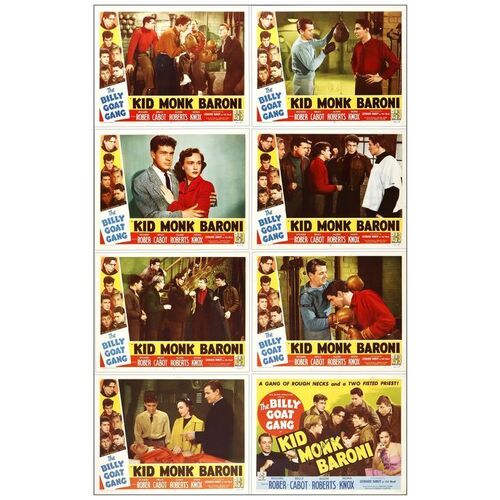 Lot # 909: KID MONK BARONI - Lobby Card Set (8) (11" x 14") Autographed by Leonard Nimoy; Near Mint