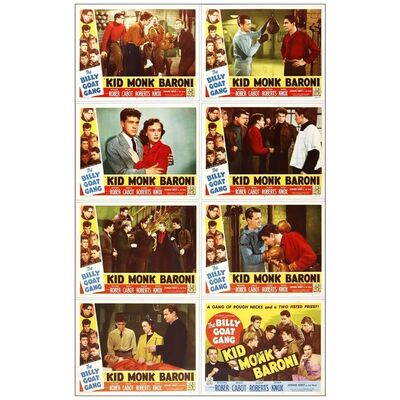 Lot # 909: KID MONK BARONI - Lobby Card Set (8) (11" x 14") Autographed by Leonard Nimoy; Near Mint