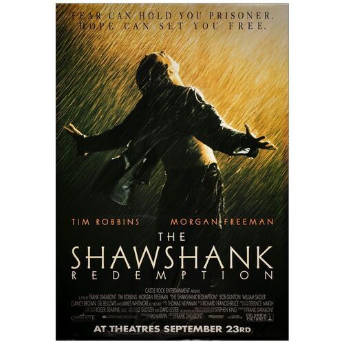 Lot # 921: THE SHAWSHANK REDEMPTION - Bus Shelter, DS (48" x 68.75"); Advance; Very Fine- Rolled