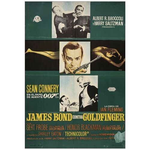 Lot # 944: JAMES BOND: GOLDFINGER - Spanish One-Sheet (27" x 39"); Very Good- Folded