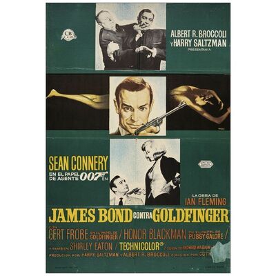 Lot # 944: JAMES BOND: GOLDFINGER - Spanish One-Sheet (27" x 39"); Very Good- Folded