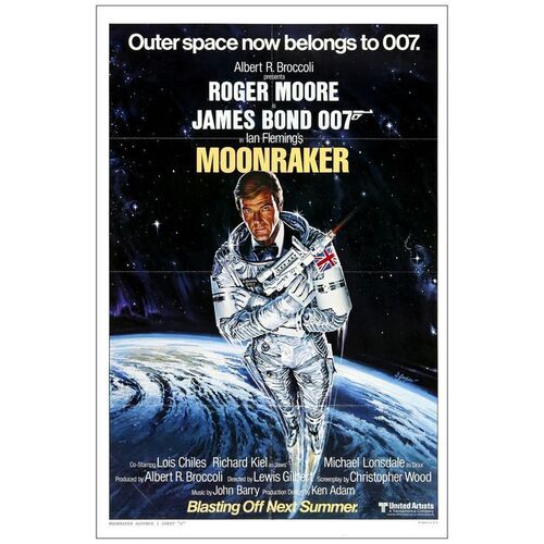 Lot # 953: MOONRAKER - One-Sheet (27" x 41"); Style A, Advance, Bryan Fuller Collection; Very Fine- Folded