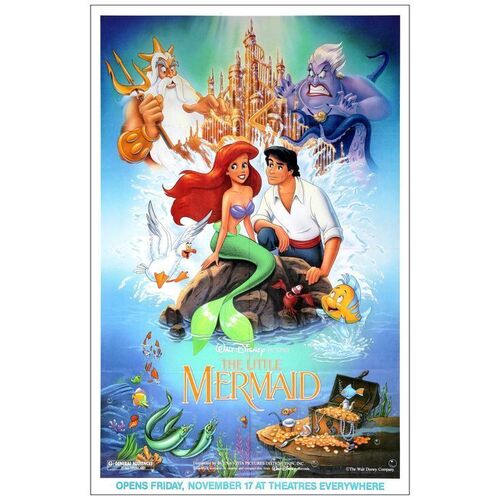 Lot # 955: THE LITTLE MERMAID - Half-Subway (29.5" x 45"); New York Style Half Subway, Advance; Near Mint Folded
