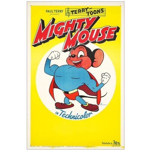 Lot # 959: MIGHTY MOUSE - Stock One-Sheet (27" x 41"); Very Fine+ on Linen