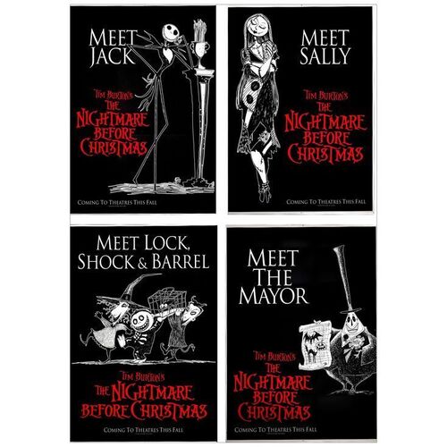 Lot # 960: THE NIGHTMARE BEFORE CHRISTMAS - Bus Shelters , DS (4) (48" x 70"); Advance; Near Mint Rolled