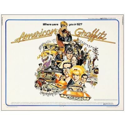 Lot # 965: AMERICAN GRAFFITI - Half Sheet (22" x 28"); Very Fine Rolled